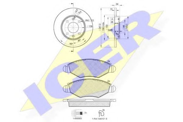 Set frana, frana disc
