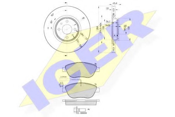 Set frana, frana disc