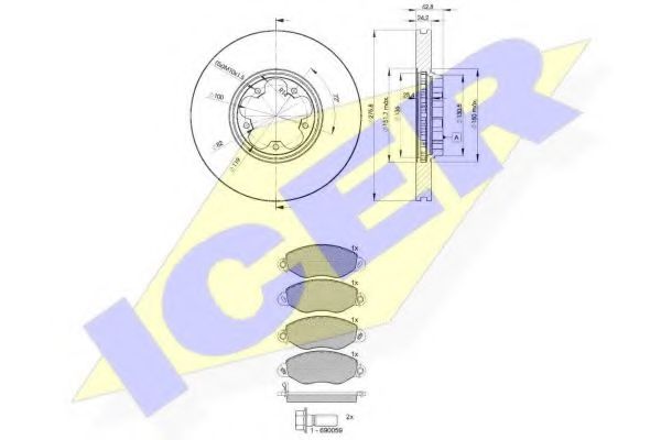 Set frana, frana disc