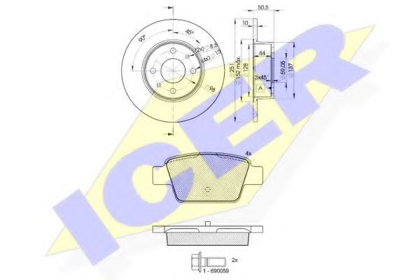 Set frana, frana disc