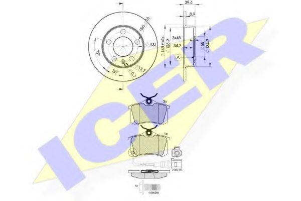 Set frana, frana disc