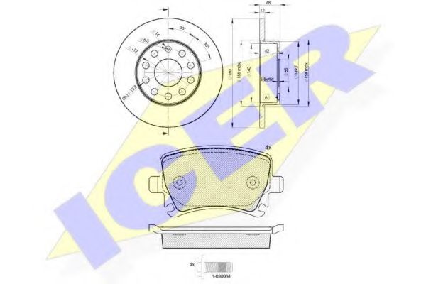 Set frana, frana disc