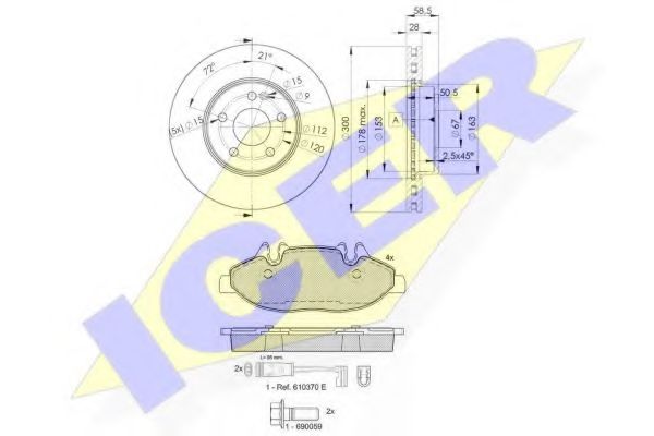 Set frana, frana disc