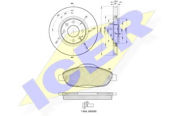 Set frana, frana disc