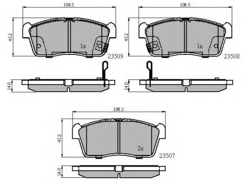 set placute frana,frana disc