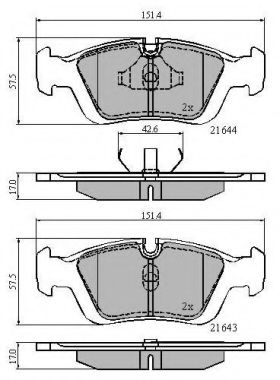 set placute frana,frana disc