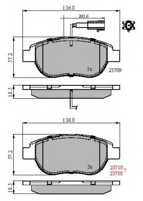 set placute frana,frana disc