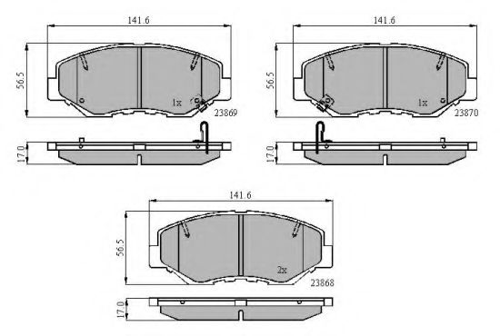 set placute frana,frana disc