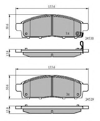 set placute frana,frana disc