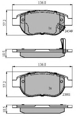 set placute frana,frana disc