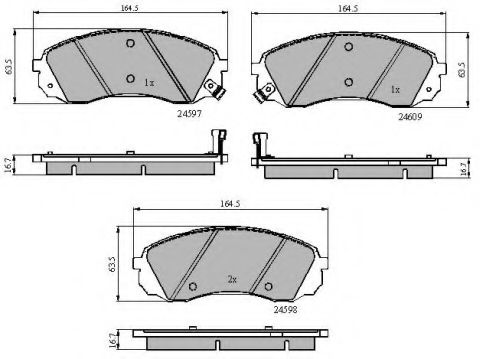 set placute frana,frana disc