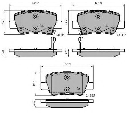 set placute frana,frana disc