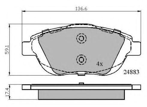 set placute frana,frana disc