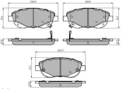 set placute frana,frana disc