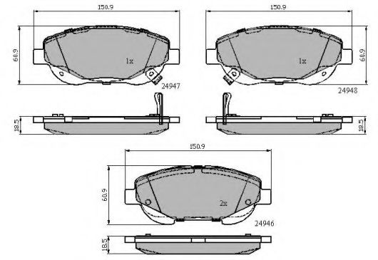 set placute frana,frana disc