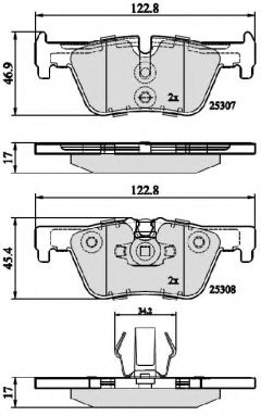 set placute frana,frana disc