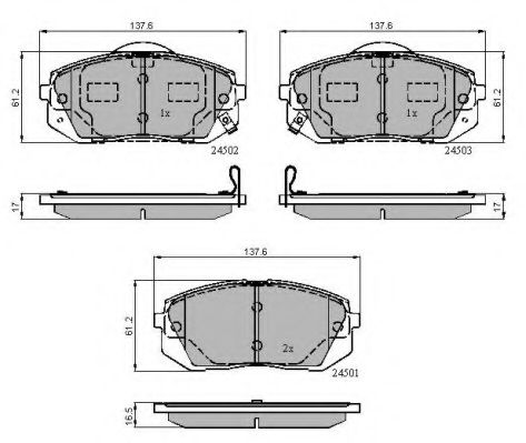 set placute frana,frana disc