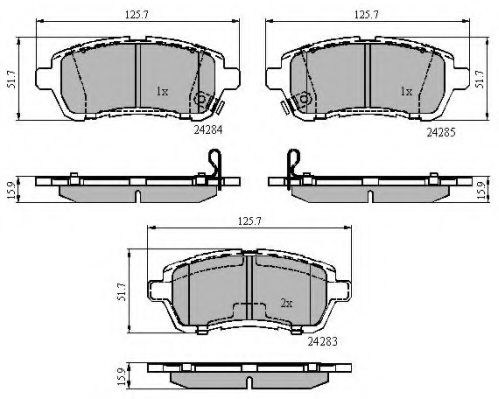 set placute frana,frana disc