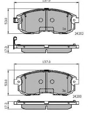 set placute frana,frana disc