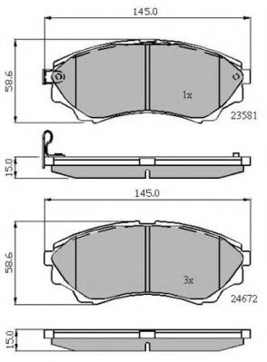 set placute frana,frana disc