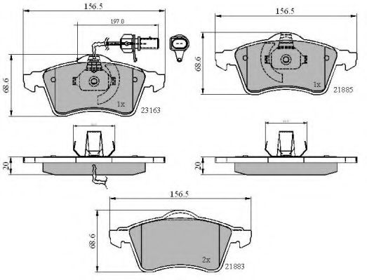 set placute frana,frana disc