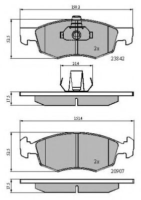 set placute frana,frana disc