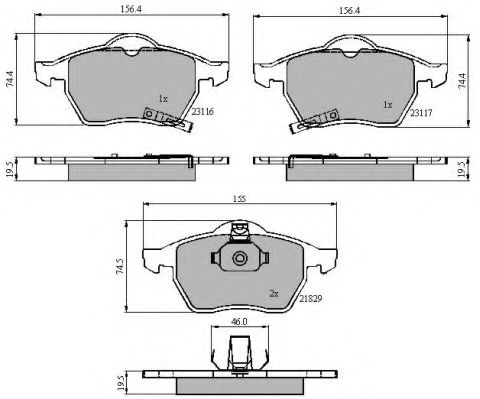 set placute frana,frana disc