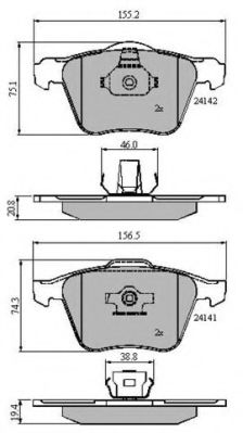 set placute frana,frana disc