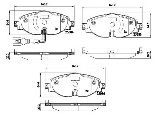 set placute frana,frana disc