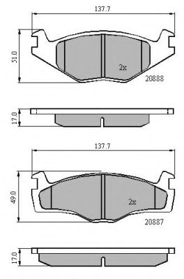 set placute frana,frana disc