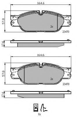 set placute frana,frana disc