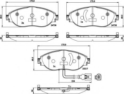 set placute frana,frana disc