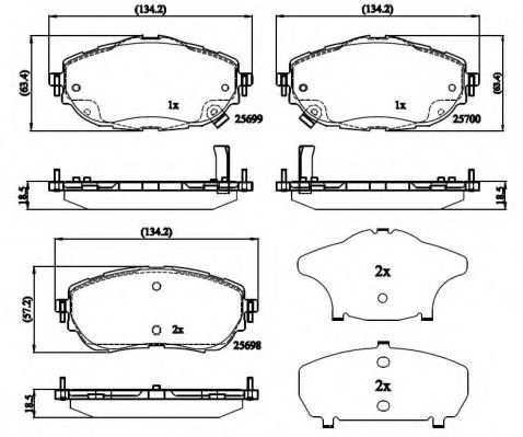 set placute frana,frana disc