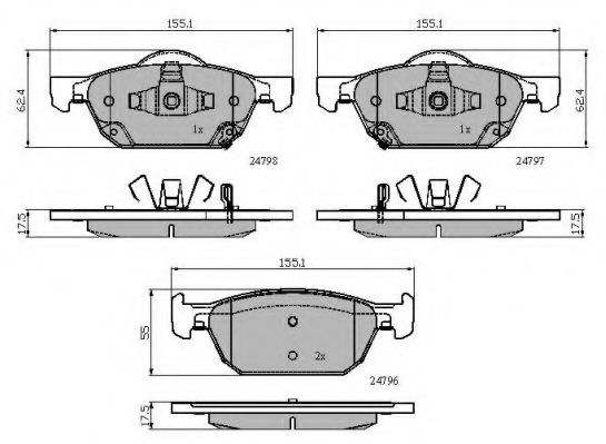 set placute frana,frana disc