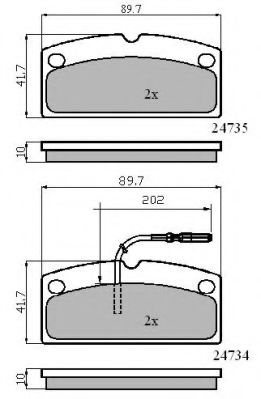 set placute frana,frana disc