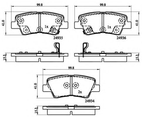 set placute frana,frana disc