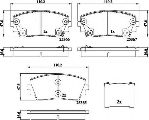 set placute frana,frana disc