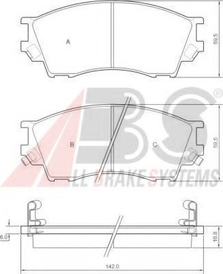 set placute frana,frana disc