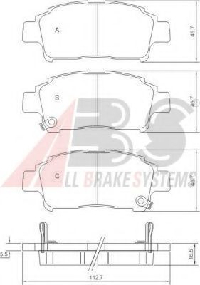 set placute frana,frana disc