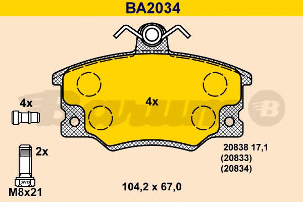 set placute frana,frana disc