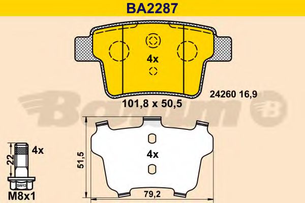 set placute frana,frana disc