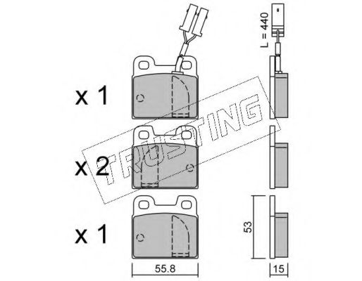 set placute frana,frana disc