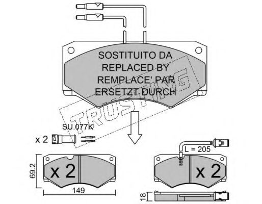 set placute frana,frana disc