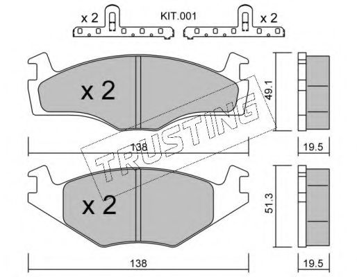 set placute frana,frana disc