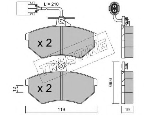 set placute frana,frana disc