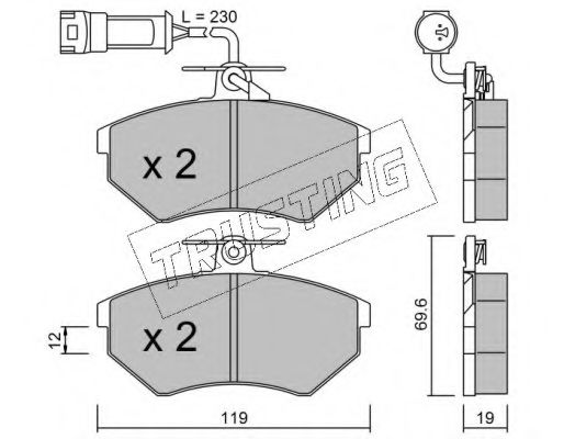 set placute frana,frana disc