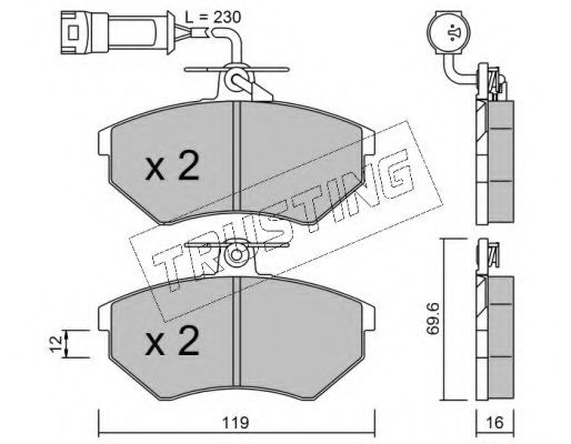 set placute frana,frana disc