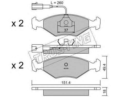 set placute frana,frana disc