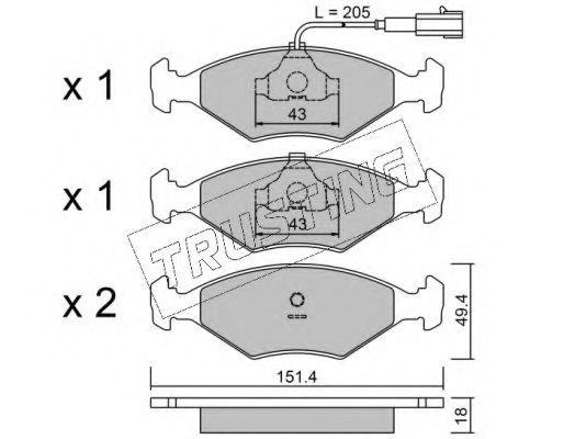 set placute frana,frana disc