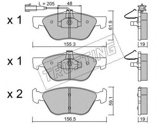 set placute frana,frana disc